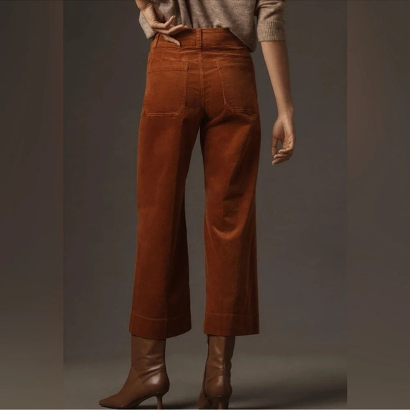 NWT Anthropologie Maeve The Colette Cropped Cord Wide Leg Bronze 24 - Picture 11 of 12